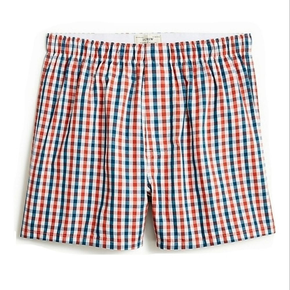 Crewcuts Jimmy Plaid Boxers Elastic Waist Red Blue White Sz XXS NEW Tags